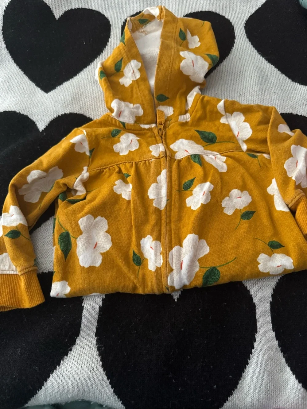 Carter's Mustard Yellow Floral One-Piece Bodysuit